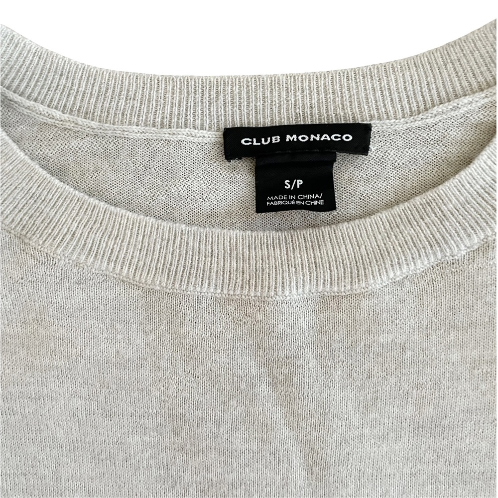 Club Monaco light grey pull over wool sweater petite - Picture 5 of 5